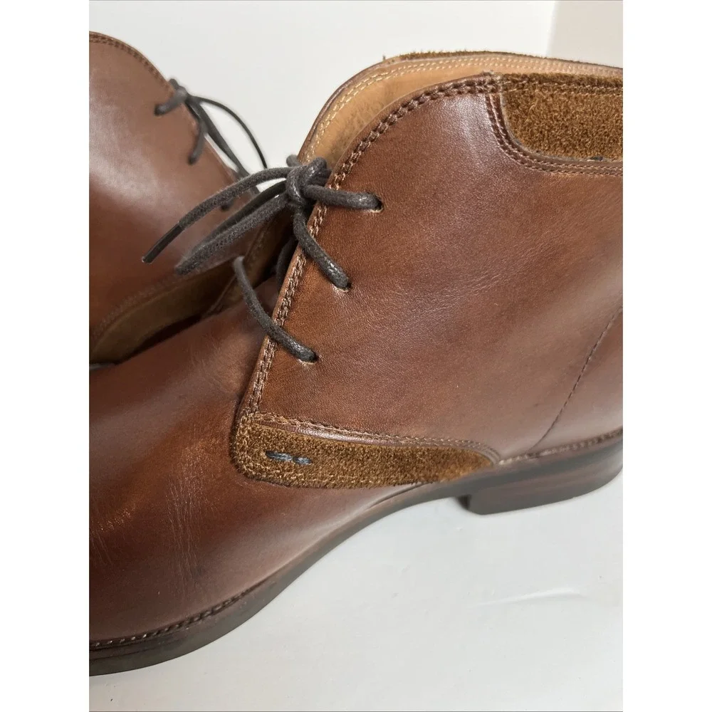 Florsheim Mens Uptown Chukka Boots US 8.5W Cognac Brown Leather‎ Lace Up Shoes